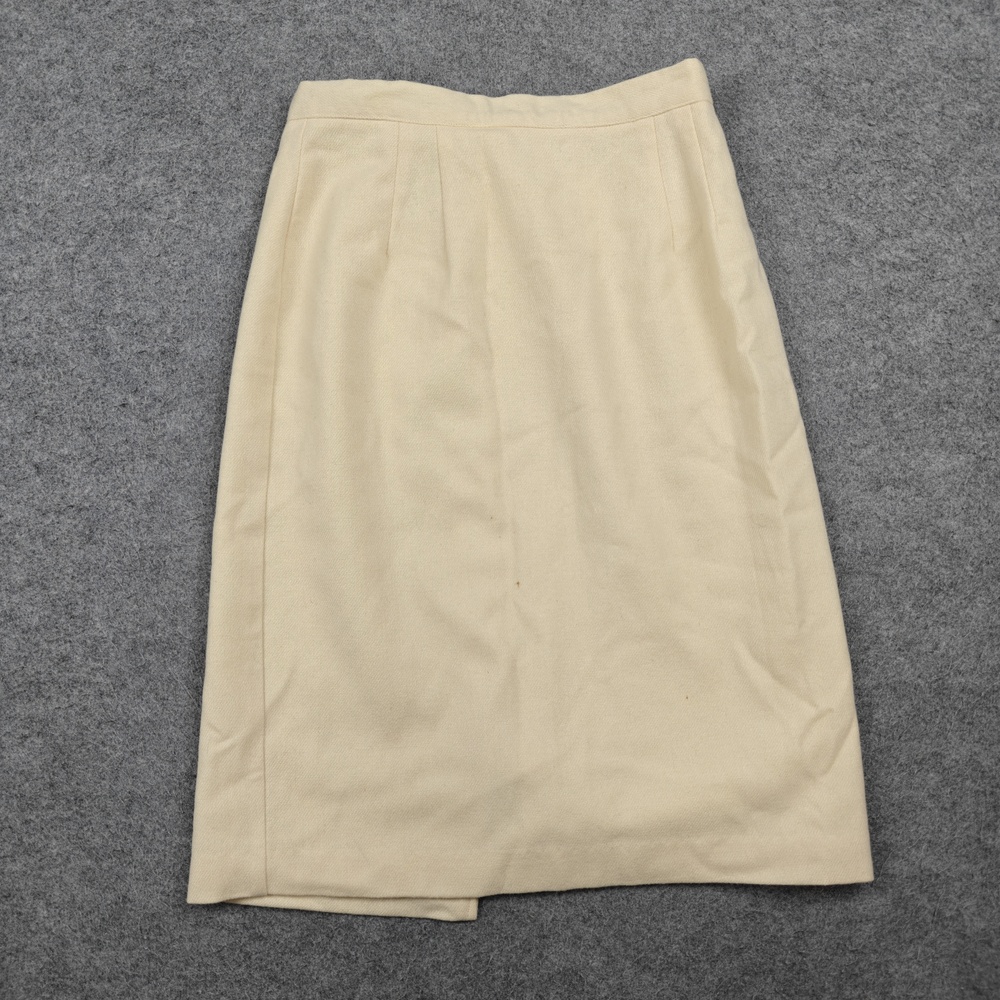 Vintage Michele Skirt Womens 8 White Knee Length Straight & Pencil Lined 80s
